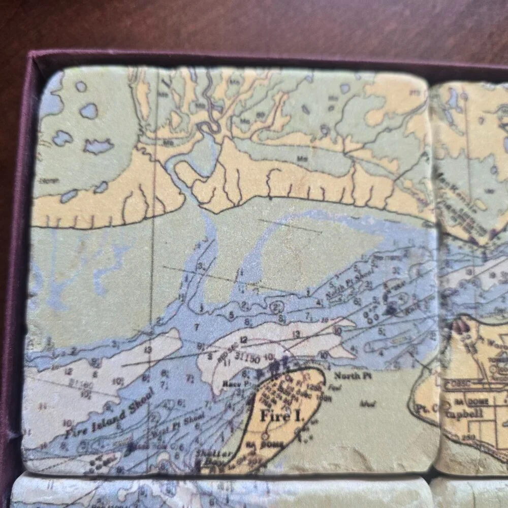 Screen Craft Tile Works Botticino Tumbled Marble Coaster of Alaska Anchorage.